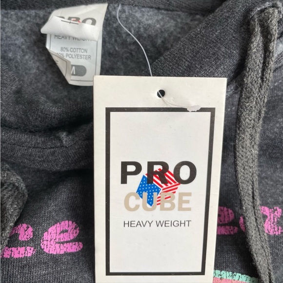 [PRO CUBE] Charcoal Grey Venice beach print Hoodie Sweatshirt - Picture 8 of 8